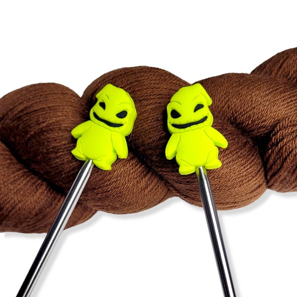 Green Boogie Man Knitting Needle Point Protectors Needle Holder(Set of 2)