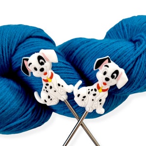 Cute Dog with Collar Knitting Needle Point Protectors Needle Holder(Set of 2)