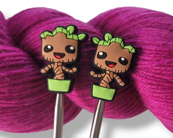 Little Plant Guy Knitting Needle Point Protectors Needle Holder(Set of 2)