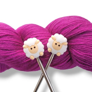 White Sheep Knitting Needle Point Protectors Needle Holder(Set of 2)