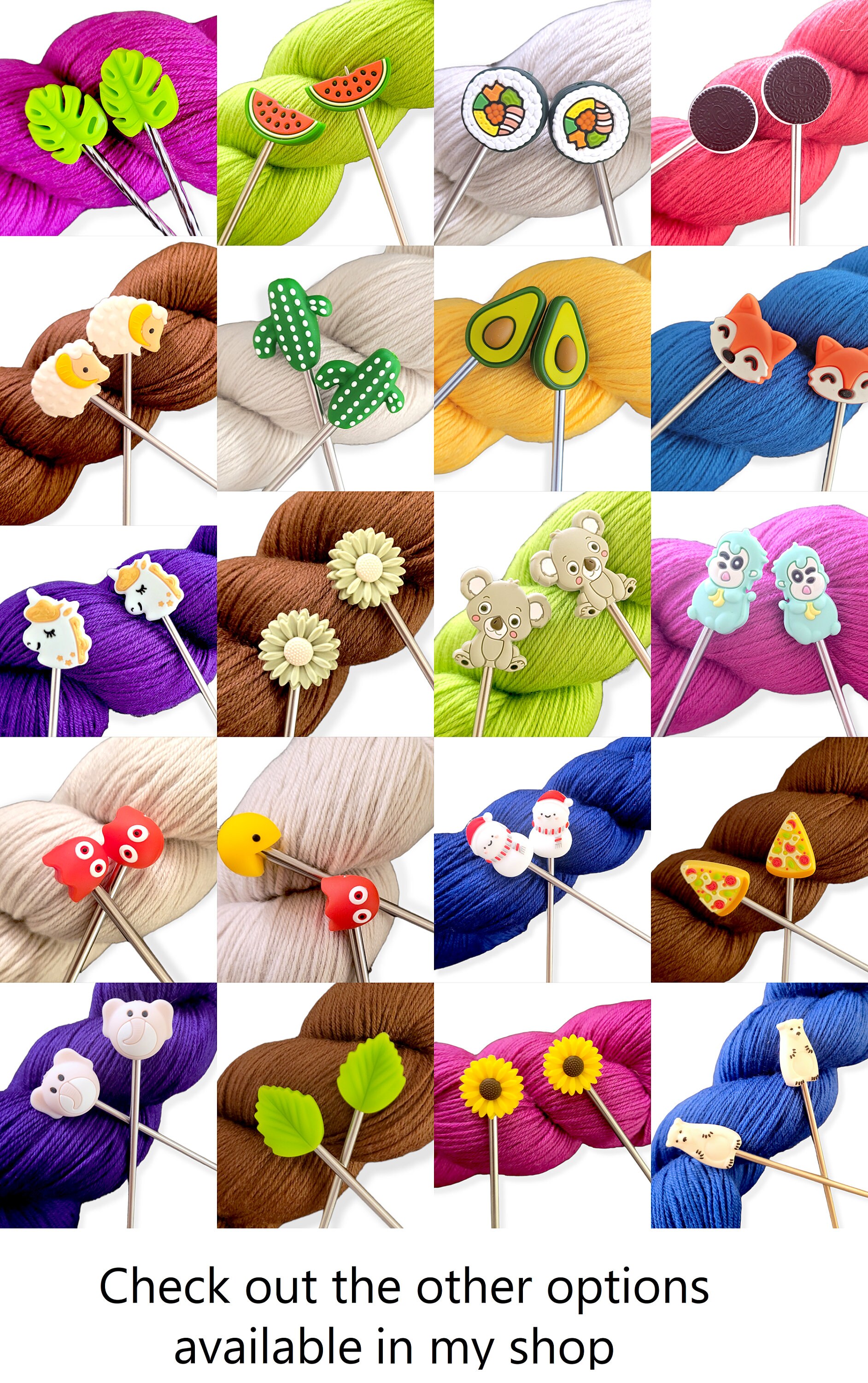 Knitting Needle Stoppers - Warm Colors - Beader Caps - Beader Tips