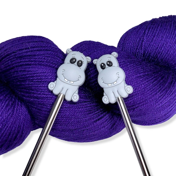 Hippo Knitting Needle Point Protectors Needle Holder(Set of 2)