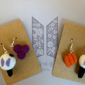 Army Bomb earring | BTS ear ring | needle felted earring