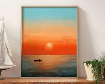 Sunset Over The Ocean - Mark Rothko Style Art Print & Print
