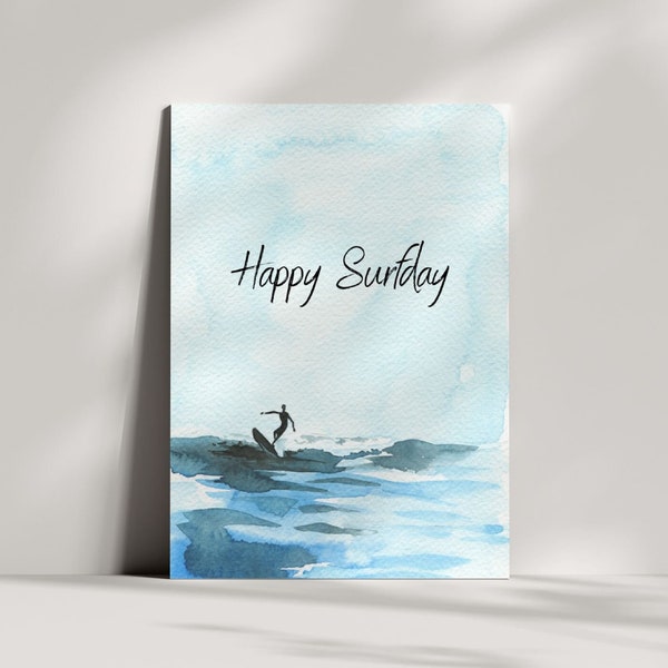 Happy Surfday - Surfing Birthday Card