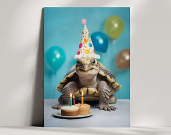 Funny & Cute Turtle Birthday and Greetings Card