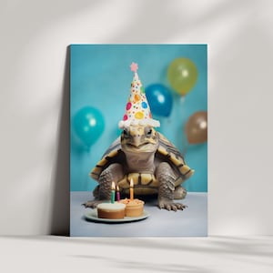 Funny & Cute Turtle Birthday and Greetings Card