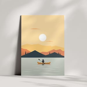 Minimalist Kayak Greetings & Birthday Card For Adventurers