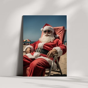 Escapadinha Tropical do Papai Noel - Cartão de Natal