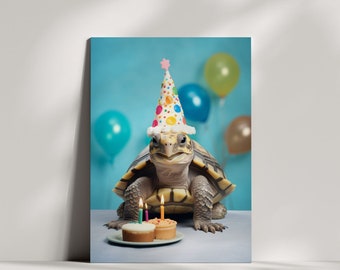 Funny & Cute Turtle Birthday and Greetings Card