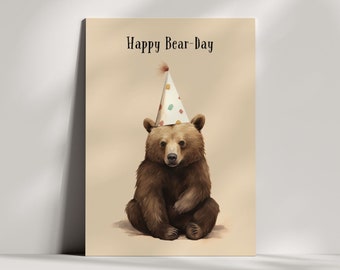 Happy Bear-Day - Cute Bear Birthday Card