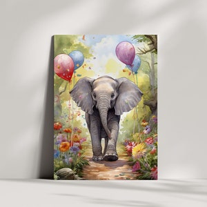 Carte d'anniversaire et de voeux d'éléphant mignon