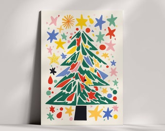 Árbol de Navidad inspirado en Henri Matisse - Tarjeta de Navidad única