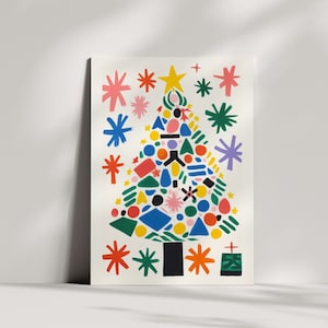 Festive Henri Matisse Inspired Christmas Tree - Unique Christmas Card