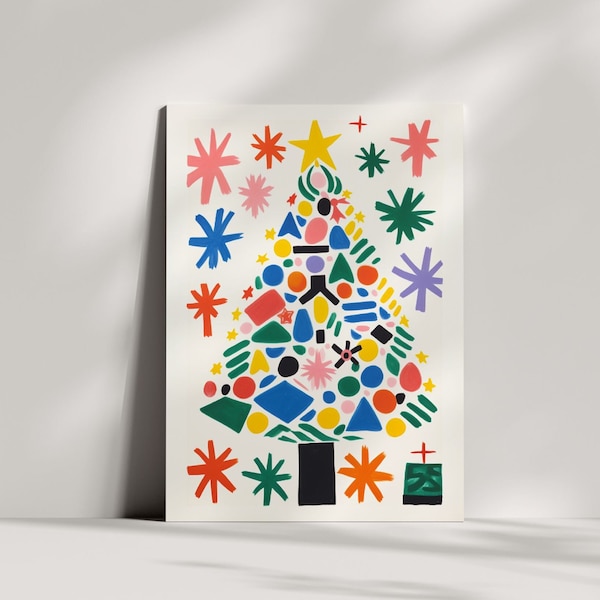 Festlicher Henri Matisse inspirierter Weihnachtsbaum - Einzigartige Weihnachtskarte