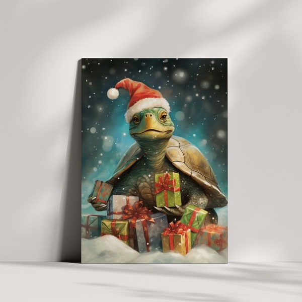 Feestelijke schildpad kerstkaart