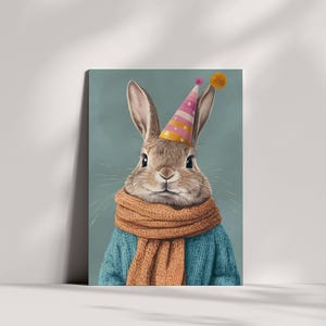 Jolie carte de voeux d'anniversaire de lapin