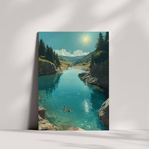 Wild Swimming Birthday & Greetings Card | Lake District Swimmers and Nature Art Card for Outdoor Adventure Lovers | Made in the UK