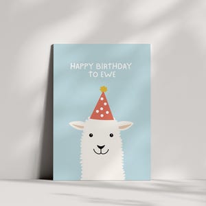 Joyeux anniversaire à une brebis, jolie carte d'anniversaire avec un mouton, de haute qualité, conçue au Royaume-Uni