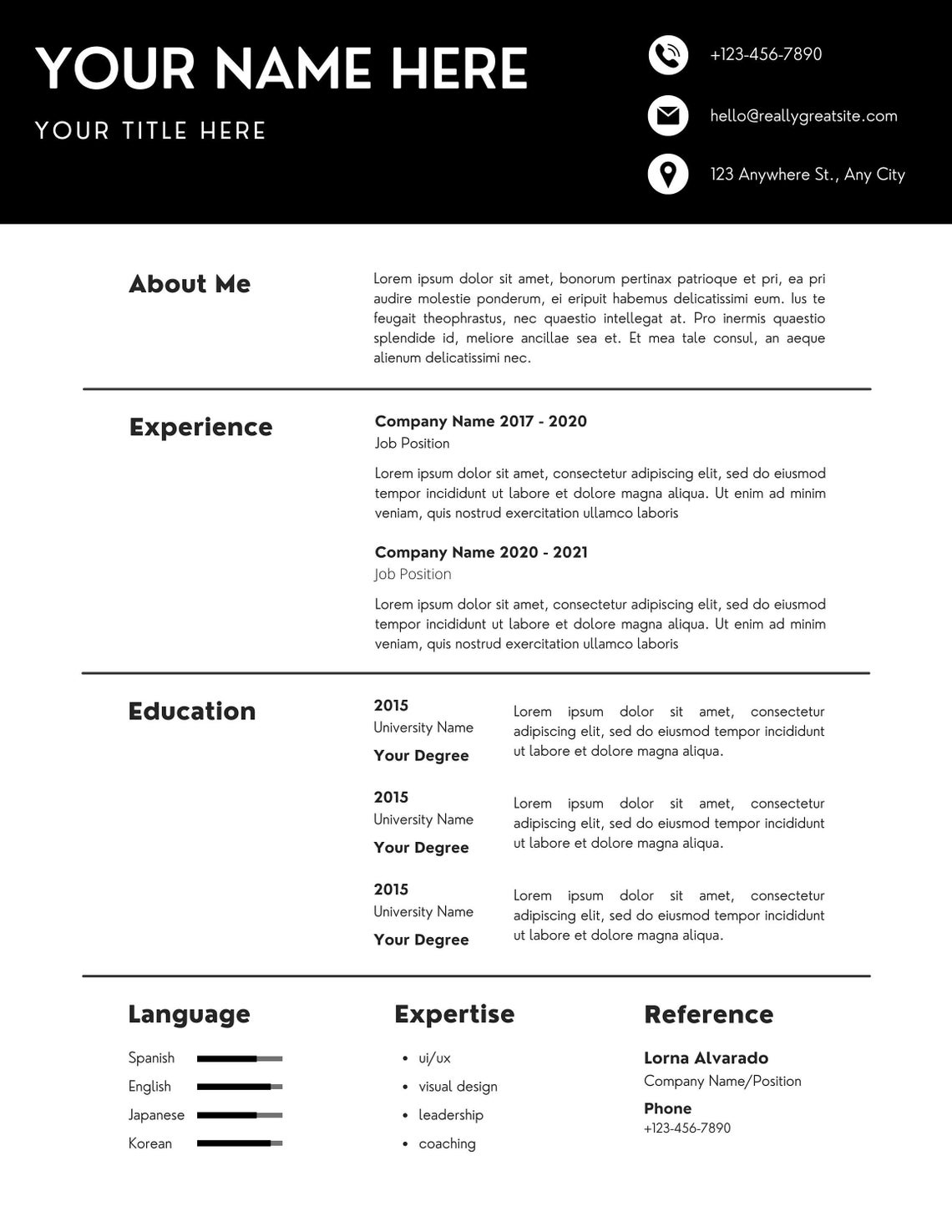 Professional Resume Template Black - Il 1140xN.4162635206 9p4r