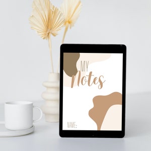Aesthetic note page templates - downloadable - beige color scheme