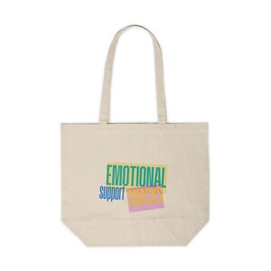 Emotional Support Snacks Tote Bag, Reusable Grocery Bag, Gift for Foodies, Eco-Friendly Shopping Bag, Weekend Market Tote, Funny Canvas Bag