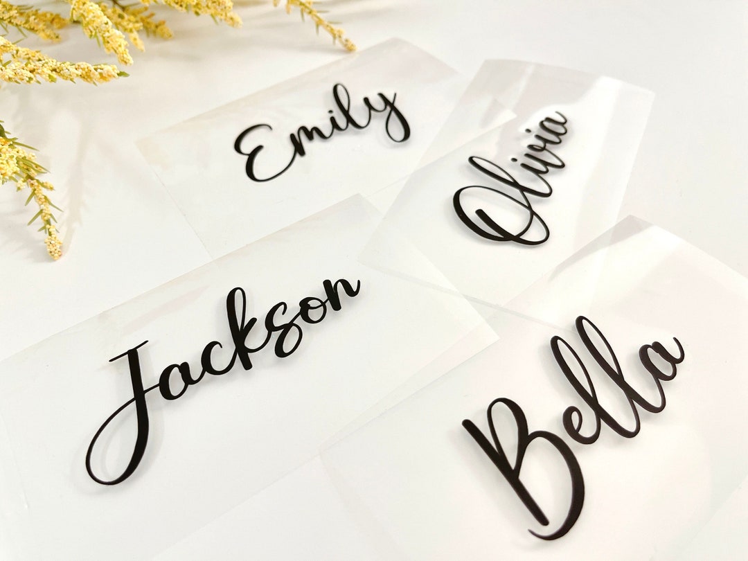 Custom Matte Black Sticker Decal Cursive Vinyl Lettering Custom Name