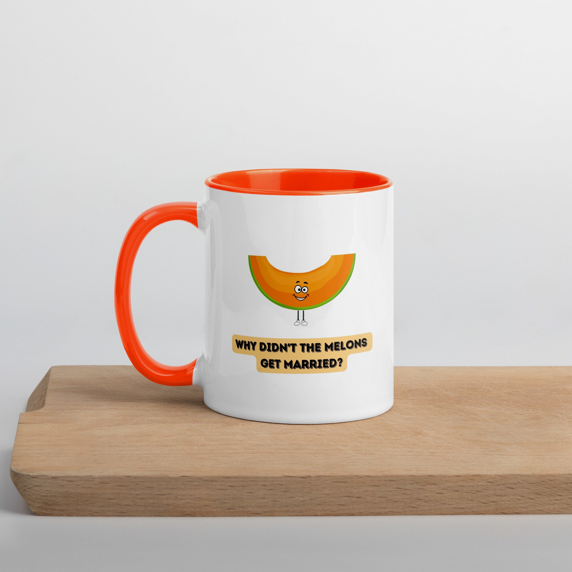 Melon Dad Joke Mug With Orange Color Inside Etsy