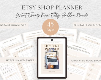 Planificador de tienda de Etsy, organizador de negocios, guía para vendedores de Etsy (digital)