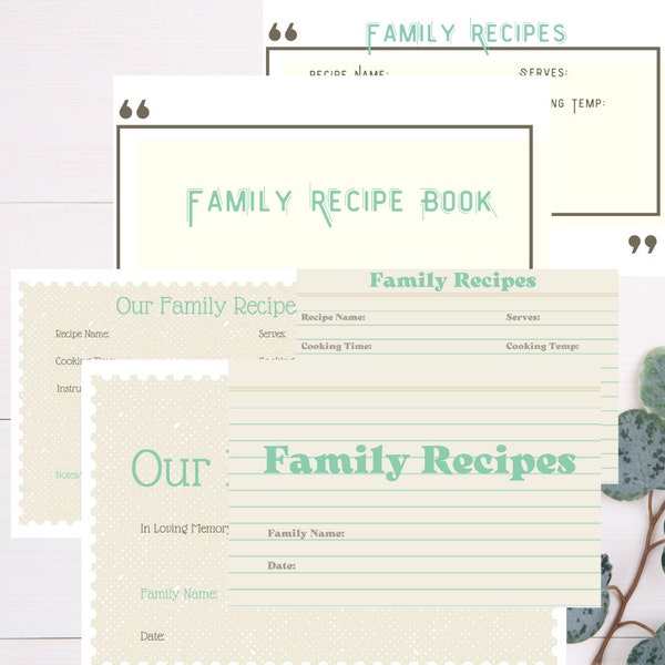 Recipe Book Cover Template - Etsy