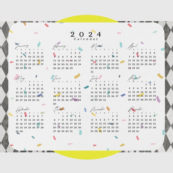 2024 Calendar Mouse Pad Etsy