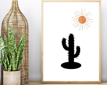 Printable Cactus Art, Cactus Wall Art for Home Decor