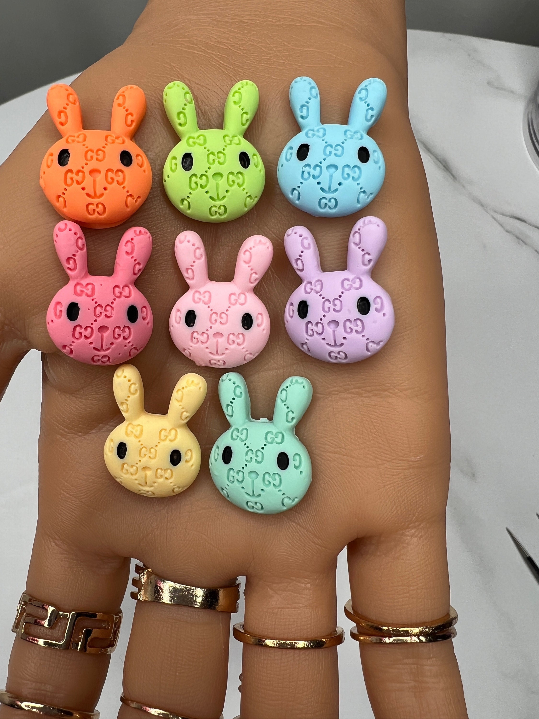 Louis Vuitton Friends Leather Embroidered Blue Doll Rabbit LV Letters  Pendant Bag Charm/Keychain MP2917