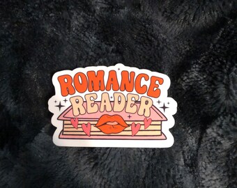 Romance Reader Waterproof Sticker, Bookish Gift, Book Accessories, Book Lover Sticker, Bookworm Gift, Romance Book Decoration, Smut, TBR