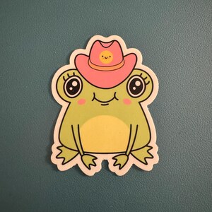 Cowboy Frog Sticker, Sassy Frog Sticker, Adorable Little Frog Sticker, Gift for Her, Kawaii Frog Sticker