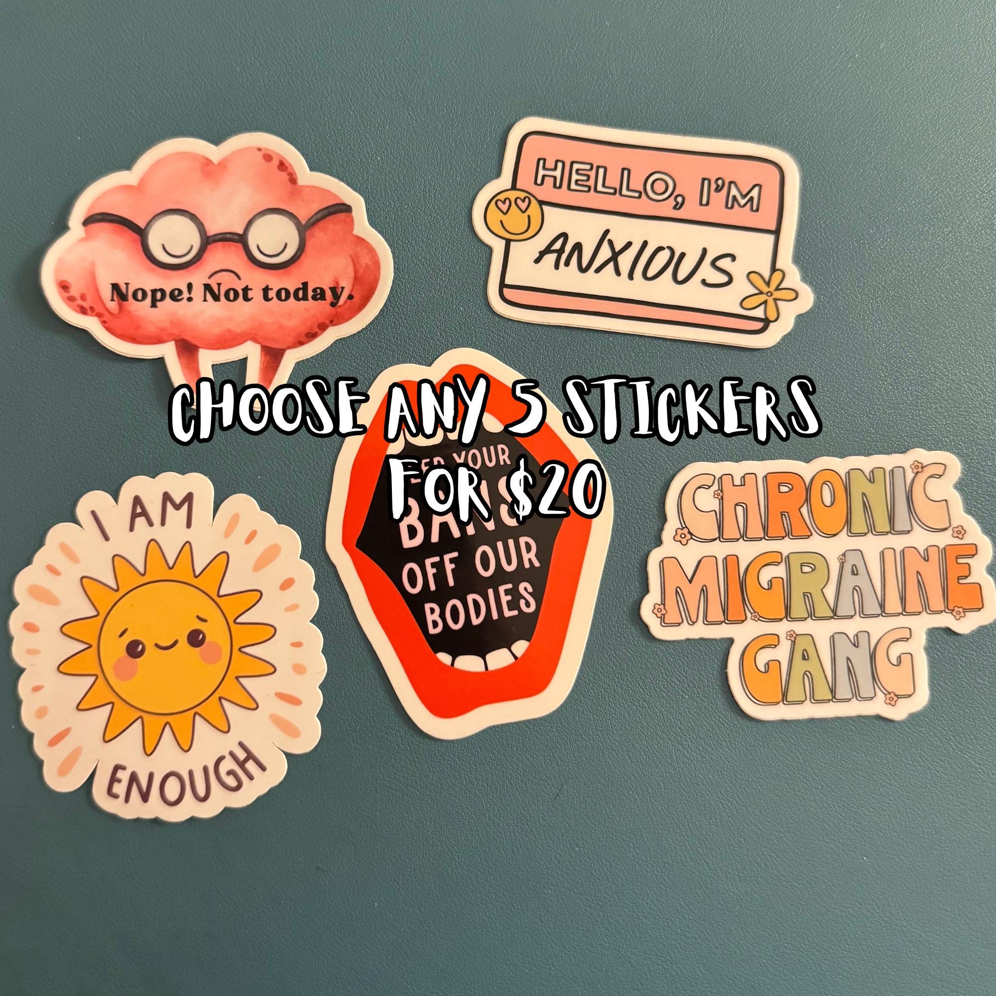 Choose Any 5 Stickers, Sticker Pack, Waterproof Stickers, Choose Your ...
