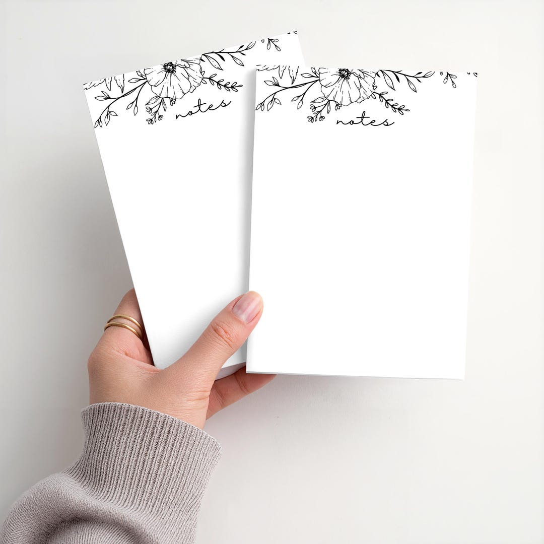 Whimsical Floral Notepad, Cute Flower Notes Pad, Aesthetic Botanical ...