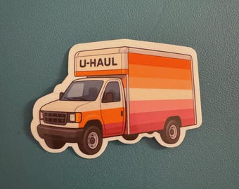 Pegatina de U-Haul para lesbianas, pegatina del orgullo, "Las chicas aman a las chicas", LGBTQ, regalo para lesbianas, pegatina divertida de lesbianas