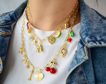 Custom charm necklace or bracelet | dainty pendants | gold charm necklace | create your own necklace or bracelet | gold charm bracelet