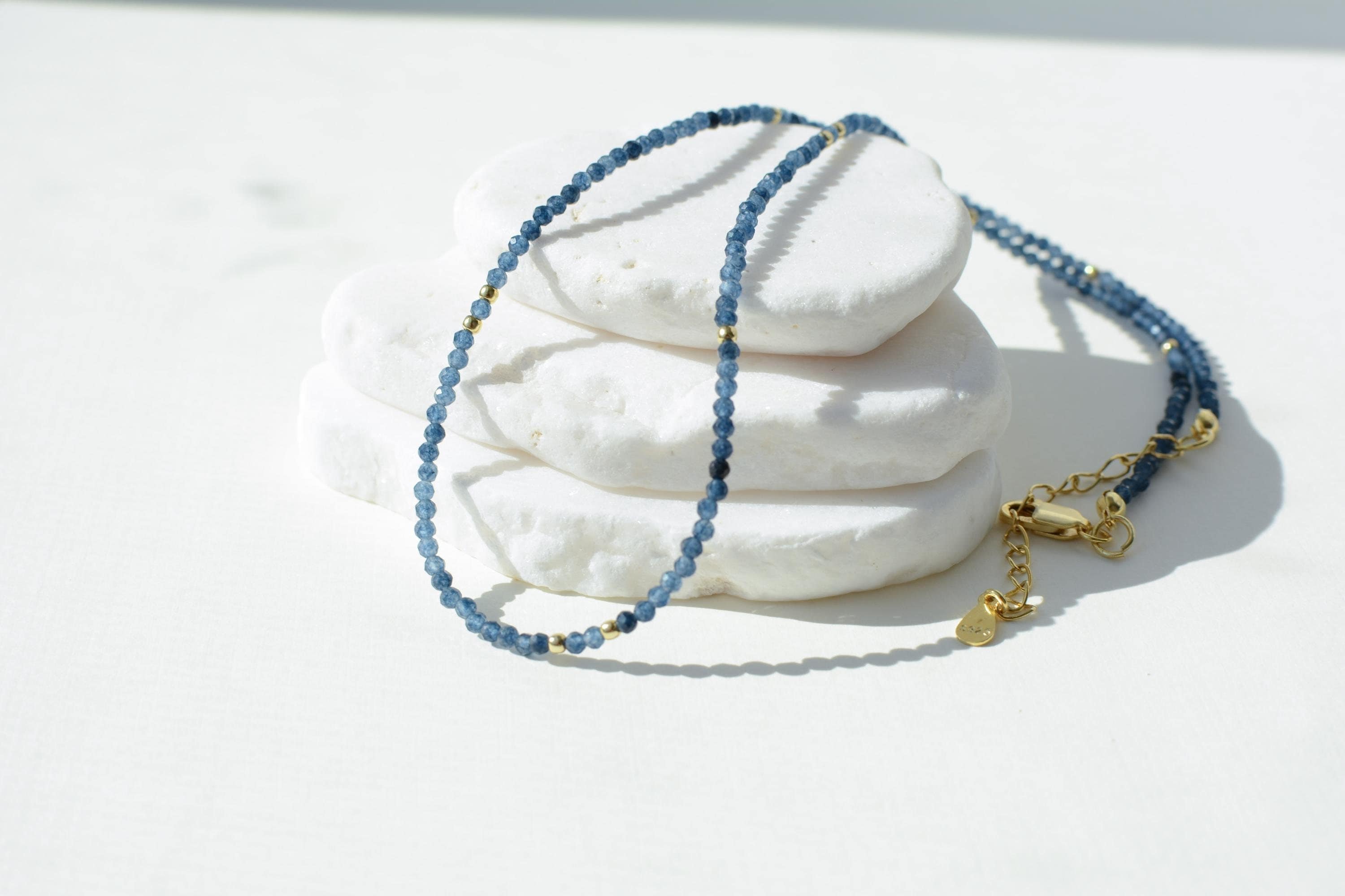 Navy Bead Necklace - Etsy