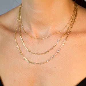 Paperclip Chain Necklace Link Chain Dainty 14k Gold Plate Choker Layering Chain  Necklace Minimalist Mini Links Chain Everyday Necklace