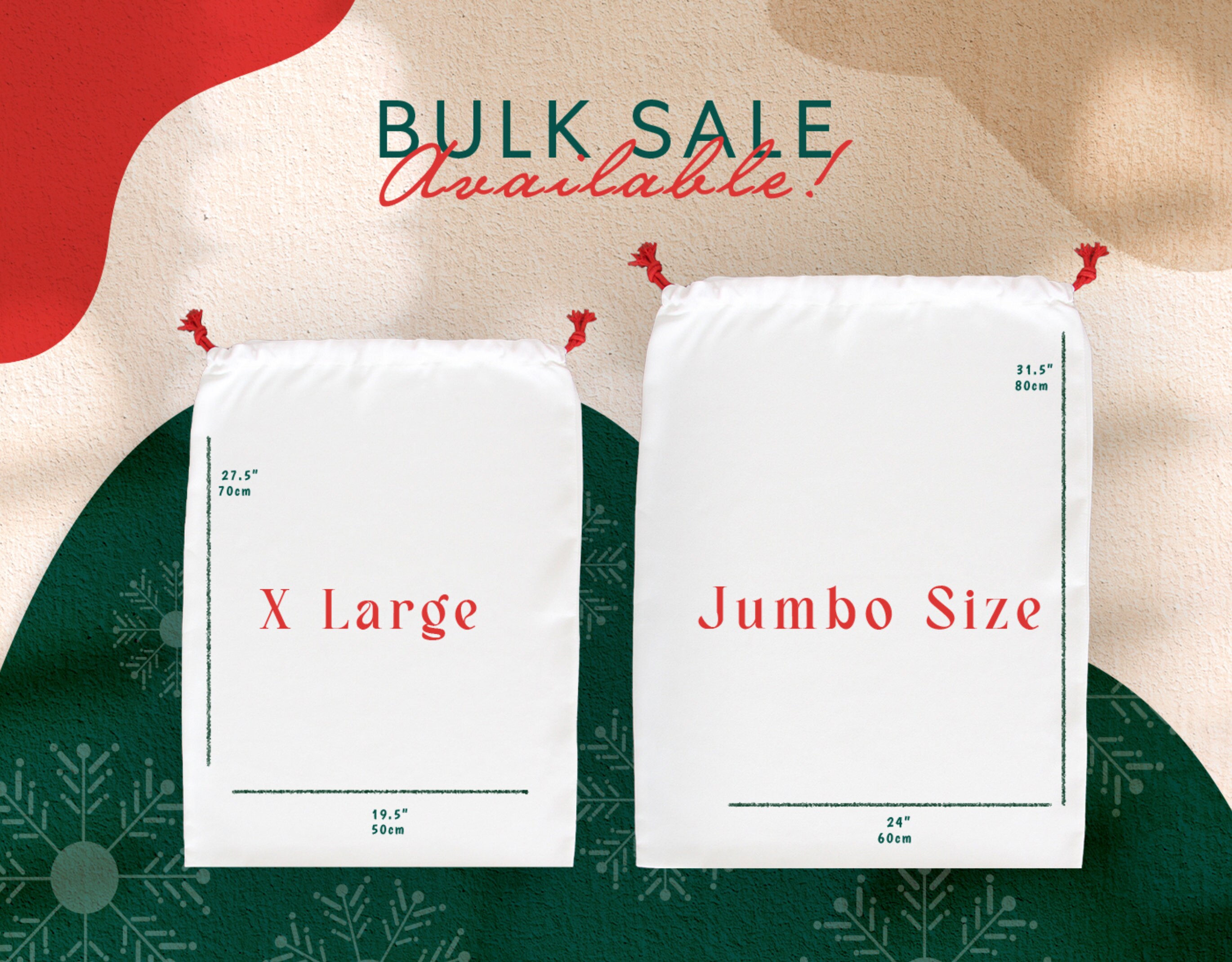 Extra Large Santa Bag Large Blank Santa Sack Christmas Sack Etsy