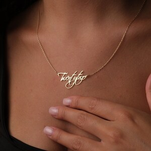 Collar escrito a mano personalizado, collar con nombre de oro, collar escrito a mano, collar con nombre, joyería de verano, regalo para esposa, collar nupcial