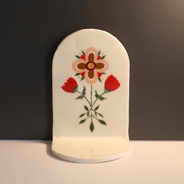 Floral Folk Art Ceramic Altar