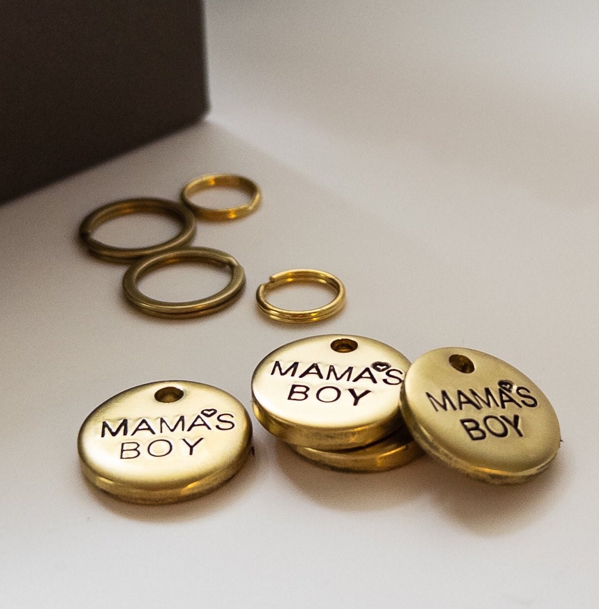 Mama's Boy Dog Tag Funny Dog Tag for Dog Accessories Boy Tiny Dog Tag Charm Tiny Cat Tag Funny Cat Tag Collar Charm for Collar Boy Dog Lover