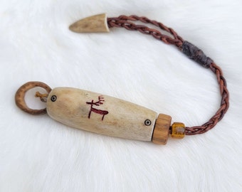 Sámi Antler Needle Case with Thread & Needle | Stag Art | Handmade by Sokka