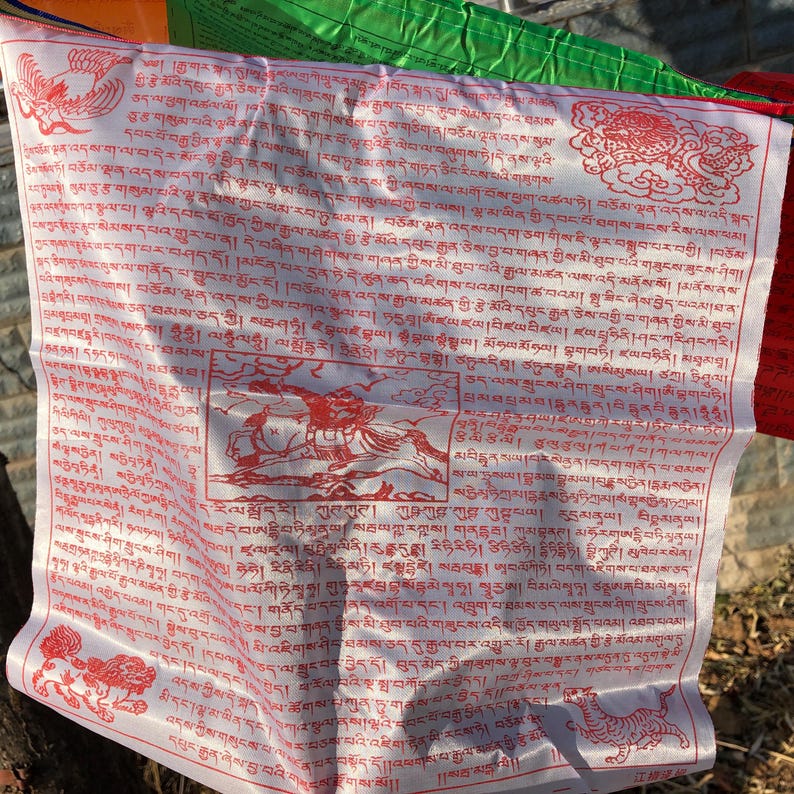 Colorful Tibetan Prayer Flags, Wind Horse Prayer Flags, Buddhist Prayer ...
