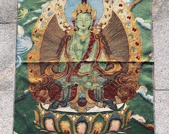 グリーン ターラ女神 スピリチュアル チベット仏教 瞑想 アート