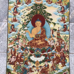 35&quot; Tibetan Buddhist silk brocade Thangka painting Master Quality God Kali Mahakali Old Newari Paubha Tangka Wall decor art meditation SY231