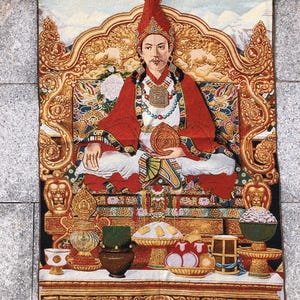 Tibetan Thangka Painting meditation tapestry King Gesar god of war Thangka Wall Hanging Tangka for Meditation Yoga Buddhist Decor Tapestry